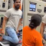 Lucknow: Woman Carrying Slipper in Hand Creates Ruckus at Fuel Station, Hurls Abuses at Bikers (Watch Video)