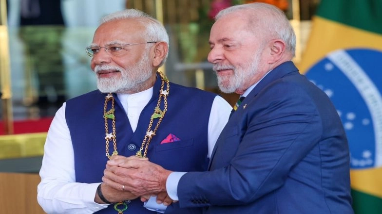 PM Modi Conferred With Brazil&rsquo;s Highest Civilian Award: Yogi Adityanath Congratulates Prime Minister Narendra Modi, Calls It &lsquo;Symbol of Bharat&rsquo;s Rising Global Stature&rsquo;