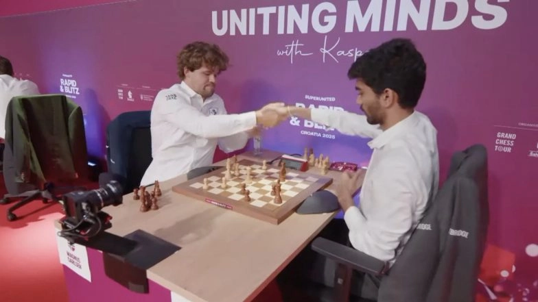 D Gukesh Beats Magnus Carlsen at Grand Chess Tournament 2025 in Zagreb After Being Called 'Weaker' Player By Norwegian World No 1