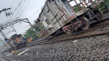 Maharashtra Train Derailment: Goods Train Derails Near Monkey Hill Station in Ghat Section Between Lonavala and Karjat, Long-Distance Trains Affected (See Pic)