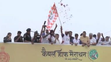 Haryana CM Nayab Singh Saini Flags Off Marathon in Kaithal, Urges Youngsters To Stay Away From Drugs (Watch Video)