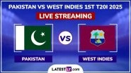 Pakistan vs West Indies Live Streaming Online, 1st T20I 2025: How To Watch PAK vs WI Cricket Match Free Live Telecast on TV?