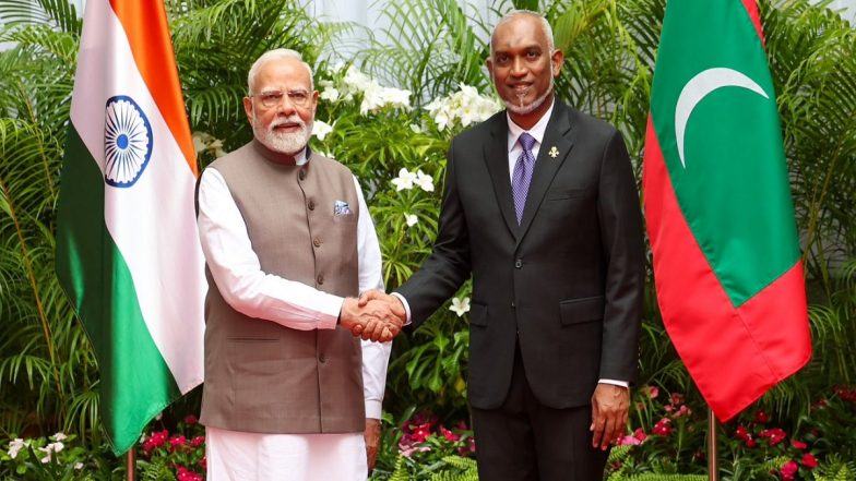 India and Maldives Sign Several MoUs During PM Narendra Modi’s Visit, Agree on Free Trade Agreement Terms of Reference (See Pics)