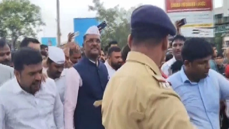 Pratap Sarnaik Attempts To Join Protest in Mira Bhayandar, MNS Workers Heckle Him Away 