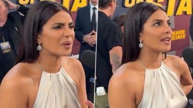 Priyanka Chopra Jonas Picks Hot Dog Over Vada Pav in Fun Red Carpet Game at ‘Heads of State’ Premiere (Watch Video)
