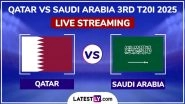 Where to Watch Qatar National Cricket Team vs Saudi Arabia National Cricket Team Live Streaming Online? Get QAT vs KSA 3rd T20I 2025 Free Live Telecast on TV Details