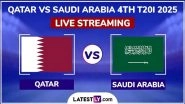 Where to Watch Qatar National Cricket Team vs Saudi Arabia National Cricket Team Live Streaming Online? Get QAT vs KSA 4th T20I 2025 Free Live Telecast on TV Details