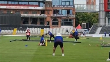 Rishabh Pant Practices Wicketkeeping With Taped Fingers As He Prepares For Upcoming IND vs ENG 4th Test at Manchester (Watch Video)