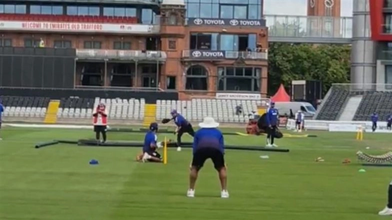 Rishabh Pant Practices Wicketkeeping With Taped Fingers As He Prepares For Upcoming IND vs ENG 4th Test at Manchester (Watch Video)
