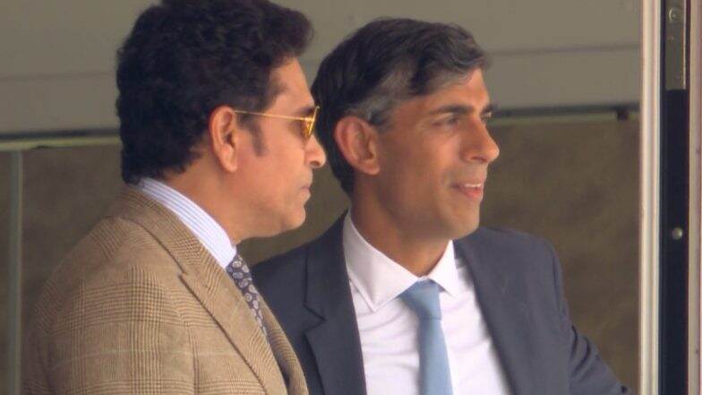Sachin Tendulkar Spotted Chatting With Ex-UK PM Rishi Sunak While Attending IND vs ENG 3rd Test 2025 at Lord’s Cricket Ground (See Pic)