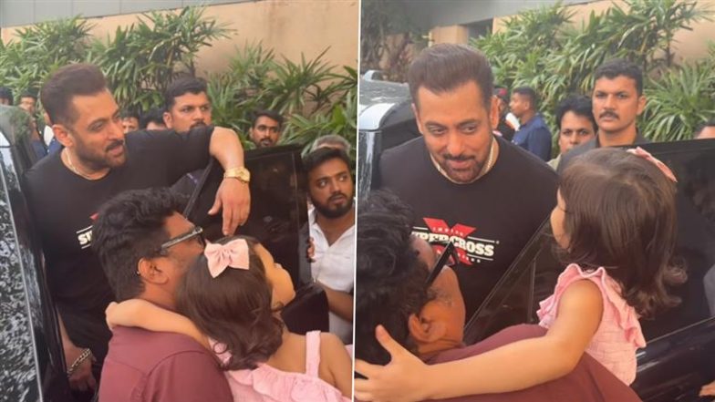 Amid Security Threat, Salman Khan Steps out of Bulletproof Range Rover Car for Selfie With Young Fan Amaira; Bhaijaan’s Heartwarming Moment Goes Viral (Watch Video)