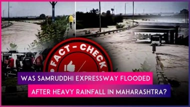 Fact Check: Did Samruddhi Mahamarg Turn Into a River After Heavy Rainfall? Video of Flooded Link Road Shared With Fake Claim