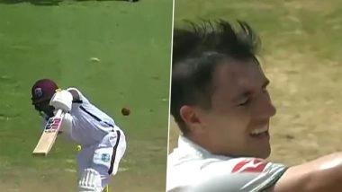Australia Captain Pat Cummins Castles Shai Hope With Peach of a Delivery During WI vs AUS 2nd Test 2025 (Watch Video)