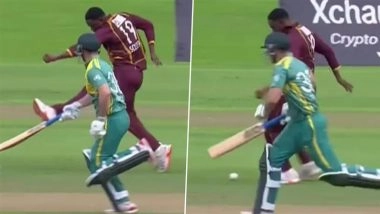 David Beckham Style! Sheldon Cottrell Shows Excellent Football Skills To Run Out Sarel Erwee During West Indies Champions vs South Africa Champions WCL 2025 Match (Watch Video)
