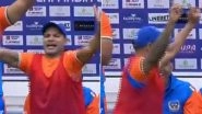 Shikhar Dhawan Breaks Into Bhangra Dance in Dugout After Piyush Chawla Dismisses Shaun Marsh in India Champions vs Australia Champions WCL 2025 Match (Watch Video)
