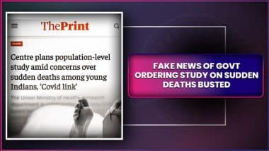 Did Government Order Nationwide Study on Sudden Deaths Among Young Indians? PIB Fact Check Debunks Fake News