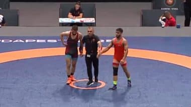 India’s Sujeet Kalka Stuns Paris Olympics Medalist Islam Dudaev 11–0 on Technical Superiority in Men’s 65 kg Pre-Quarter Final of Budapest Ranking Series 2025