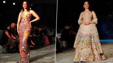 ICW 2025 Opening: Tamannaah Bhatia Turns Heads in Two Stunning Looks at Rahul Mishra’s India Couture Week 2025 Show (Watch Video)