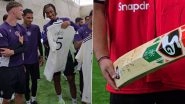 Team India Meet Manchester United: Men in Blue Cricketers Visit Carrington Training Facility, Exchange Signed Bats and Jerseys (Watch Video)