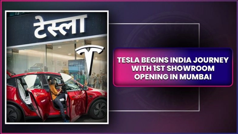Tesla Car Price in India: Tesla Opens Showroom in Mumbai, Launches Model Y at Starting Price of INR 59.89 Lakh