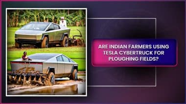 Is Tesla Cybertruck Being Used for Ploughing Field in India? Netizens Fall for AI-Generated Video, Here’s the Truth