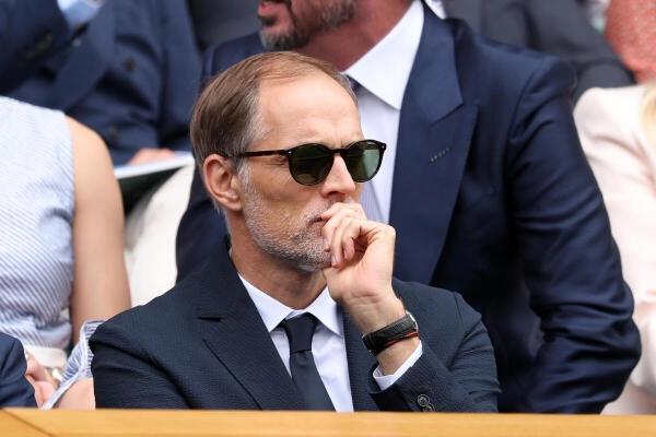 England’s head coach Thomas Tuchel joined the star-studded crowd at Wimbledon 2025.