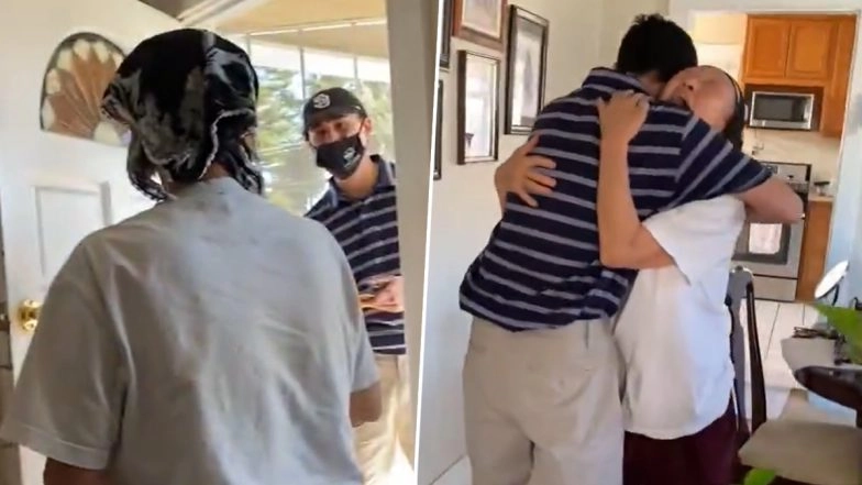 Viral Video: Man Disguises Himself As Amazon Guy To Surprise Grandmother After Being Away for 2 Years, Heartwarming Clip Surfaces