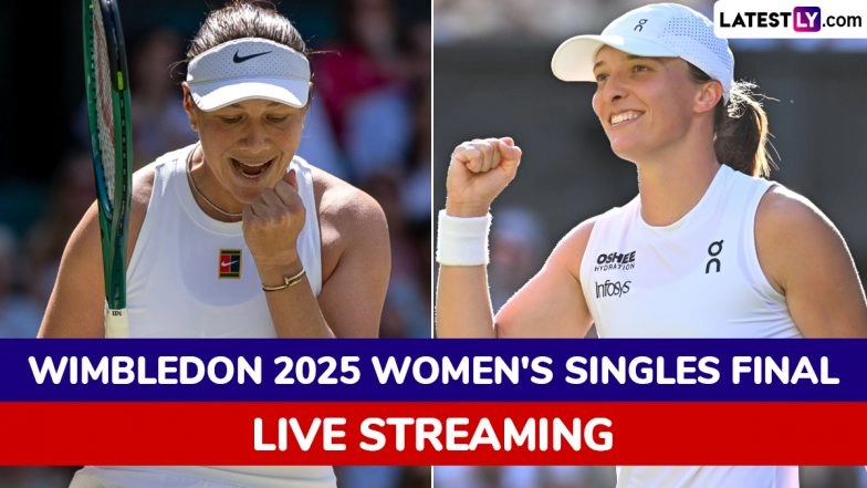 Amanda Anisimova vs Iga Swiatek, Wimbledon 2025 Free Live Streaming Online: How To Watch Live TV Telecast of Women's Singles Final Tennis Match?