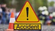 Chhatrapati Sambhajinagar Road Accident: Speeding Car Loses Control, Crashes Into Divider in Maharashtra; Video Surfaces