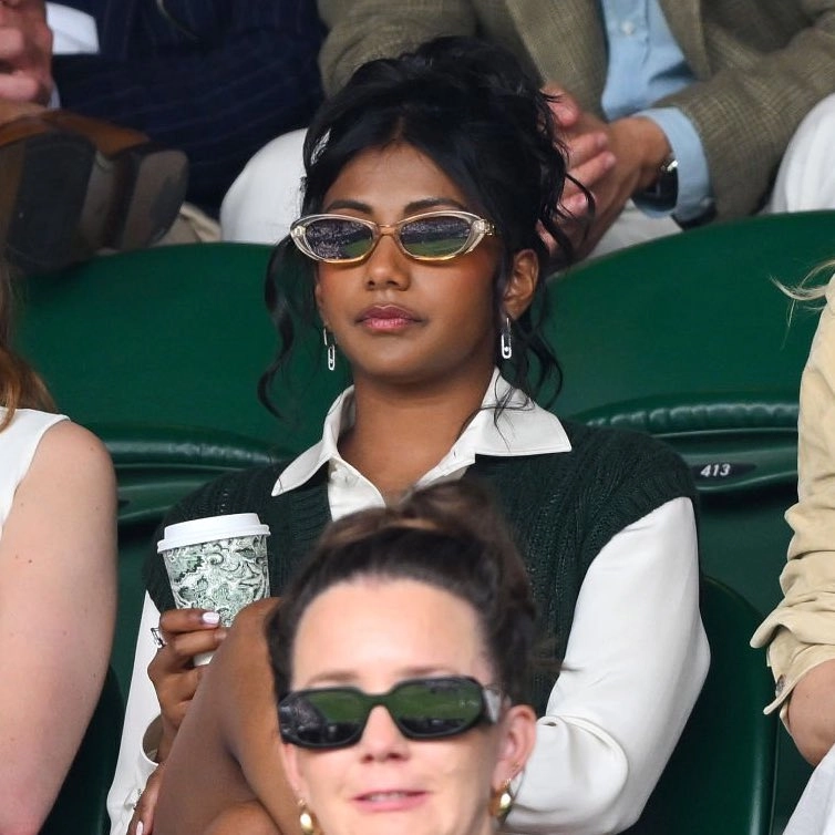Charithra Chandran, best known for her breakout role as Edwina Sharma in Bridgerton, made headlines and captured attention with her poised presence at Wimbledon 2025 Centre Court.