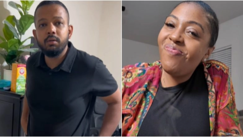 ‘Ratri Jevayla Kay Ahe?’ American Woman Sweetly Learns Marathi To Surprise Indian Husband, His Blush Sparks Collective ‘Aww’ Online (Watch Video)