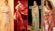 Deepika Padukone, Janhvi Kapoor & Others Love Embracing Floral Prints in Sarees (View Pics)