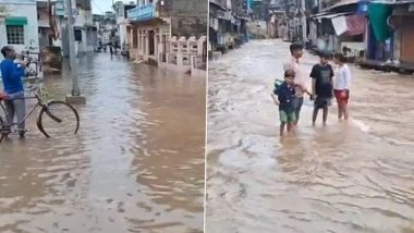 Bundi Rains: Heavy Rainfall in Rajasthan’s District Creates Flood-Like Situation in Several Parts; Army and SDRF Conduct Rescue Operation
