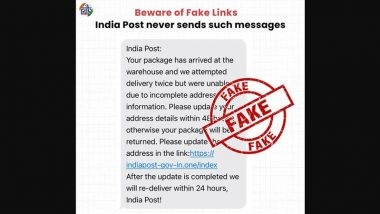 Did You Get an SMS To Update Your Address To Receive a Package From India Post? PIB Fact Check Debunks Fake Message