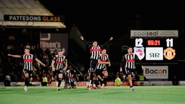 Grimsby Town 2 (12) - 2 (11) Manchester United, Carabao Cup 2025–26: Fourth Tier Club Knock EPL Giants Out As Bruno Fernandes-Led Side Lose In Penalty Shootout