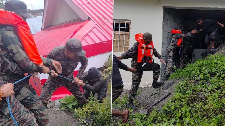 Uttarkashi Cloudburst: 8–10 Army Soldiers Missing From Camp in Lower Harsil After Flash Floods; Indian Army, ITBP and NDRF Continue Relief Operations