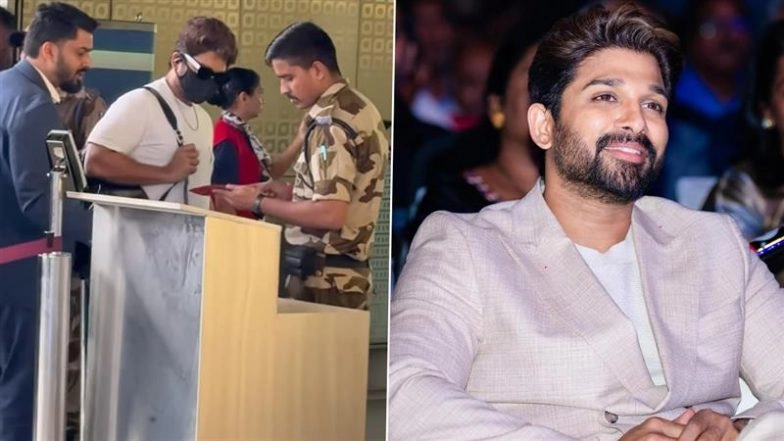 Allu Arjun Stopped by CISF at the Airport for Mask Removal; Officer Applauded for Strict Security Enforcement (Watch Video)