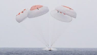 NASA&rsquo;s SpaceX Crew-10 Dragon Carrying 4 Astronauts From US, Japan and Russia Returns After 148 Days on ISS, Splashdown off San Diego Coast (Watch Video)