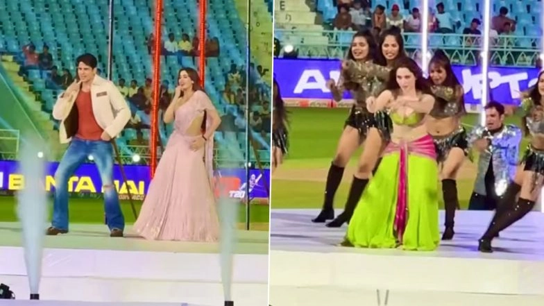 UP T20 League 2025 Opening Ceremony: Tamannaah Bhatia, Janhvi Kapoor and Sidharth Malhotra Add Bollywood Tadka to Uttar Pradesh T20 League Opening Ceremony in Ekana Cricket Stadium (View Pics and Videos)