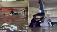 Thane: Car Submerged in Flooded Underpass After Heavy Rains, Viral Video Shows Locals Swimming To Save Stranded Passengers