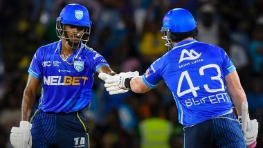 Saint Lucia Kings Beat Guyana Amazon Warriors by Four Wickets in CPL 2025: Ackeem Auguste's Maiden Competition Fifty Helps David Wiese-Led Side Earn Close Win