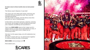 Royal Challengers Bengaluru Addresses Heartfelt Letter To Fans First Time After Stampede, IPL 2025 Champions Announces 'RCB Cares' (See Post)