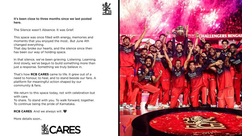 Royal Challengers Bengaluru Addresses Heartfelt Letter To Fans First Time After Stampede, IPL 2025 Champions Announces 'RCB Cares' (See Post)