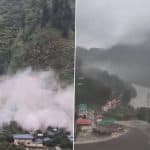 Uttarkashi Cloudburst: Scary Videos Capture Moment Floodwaters Swept Through Dharali, Clips Show Debris Covering Town As Locals Scream in Panic