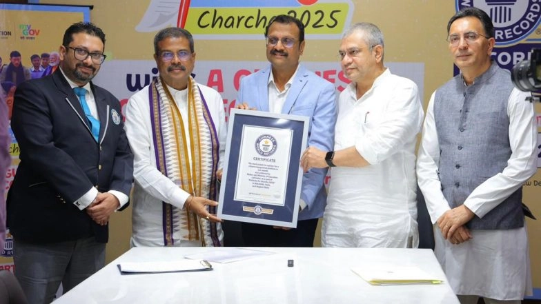 Pariksha Pe Charcha 2025 Scripts History; PM Narendra Modi&rsquo;s PPC Enters Guinness World Records for Most Registrations in a Month (See Pics)