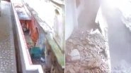 Chhatarpur: 200-Year-Old Palace Crumbles Like a House of Cards Amid Heavy Rain in Madhya Pradesh, Video Surfaces