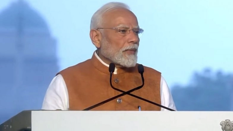 PM Narendra Modi Addresses Public at Kartavya Path in Delhi, Says ‘Policies for Viksit Bharat Will Be Discussed Here’ (Watch Videos)