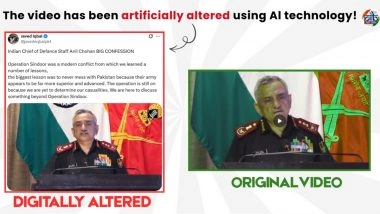Did CDS General Anil Chauhan Praise Pakistan Army and Admit Its Supremacy? PIB Fact Check Reveals Truth Behind Digitally Manipulated Video Circulated to Spread Fake News