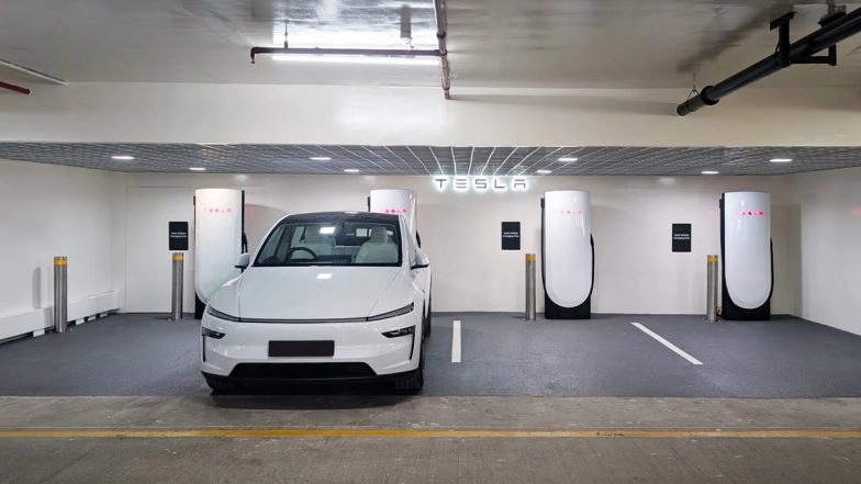Tesla India Launches First Supercharger Hub in Mumbai’s BKC; Check Charging Price and Other Details