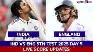 ENG 354/8 in 79.5 Overs (Trail By 20 Runs) | India vs England Live Score Updates of 5th Test 2025 Day 5: Mohammed Siraj Traps Jamie Overton LBW